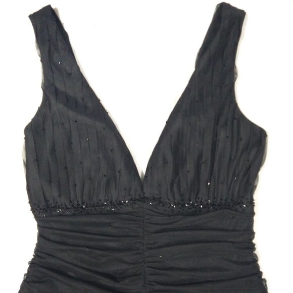 Davids Bridal Bridesmaid Formal Prom Dress Black Flare Stretch Womens Sz. 8 NWOT - Picture 7 of 11